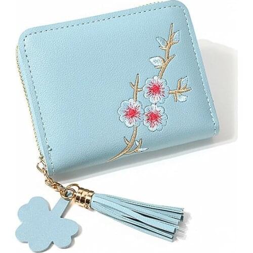 Fashion Small Female Purses Short Coin Purse Pocket Embroidery Tassels Women Wallet Bag Cards ID Holder Good Quality Moneybags