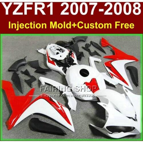 ABS Pure white bodyworks for YAMAHA YZFR1 2007 2008 R1 fairing sets YZF R1 YZF1000 YZF 1000 07 08 fairings kits KID3