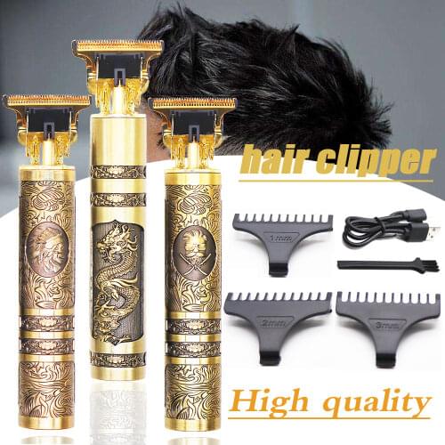 2021 USB Professional Digital Hair Trimmer Rechargeable Electric Hair Clipper Mens Cordless Haircut Adjustable Ceramic Blade