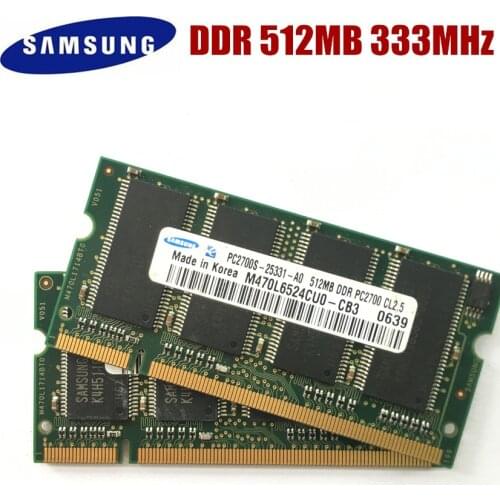 SAMSUNG DDR DDR1 512MB 333MHz PC-2700S SEC 512MB notebook memory Laptop RAM SODIMM 333 for intel for amd PC2700S