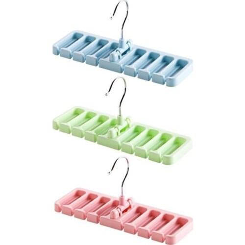 94PF Rectangle 8 Hole Belt Storage Rack Hook Holder Tie Storage Hanger Tie Belt Hanger Space Saver Rotating Scarf Holder Closet