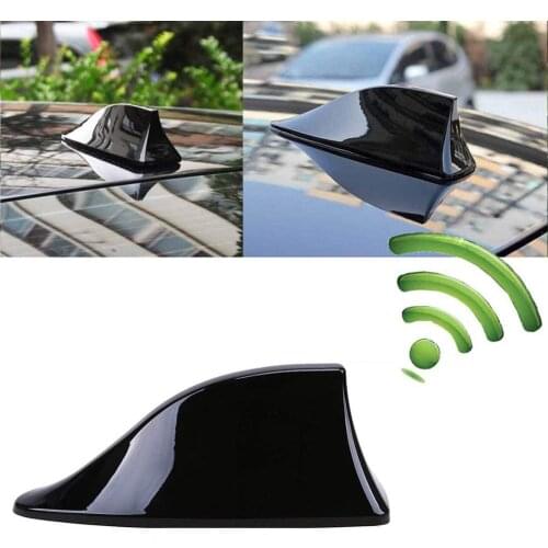 QEEPEI Car Shark Fin Antenna Aerial AM/FM Radio Signal for Auto SUV Truck Van with Adhesive