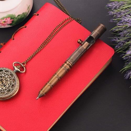 SMOOTHERPRO Solid Brass Bolt Action Pen with Tungsten Tactical Tip Stainless Steel Clip Bamboo Node for Business Office