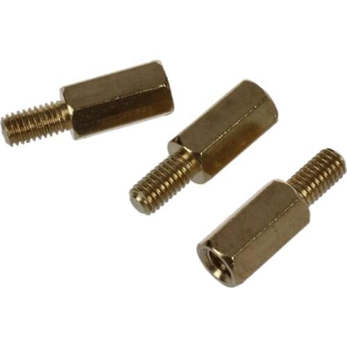 HHTL-50 Pcs Brass Screw Thread PCB Stand-off Spacer M3 Male x M3 Female 6mm