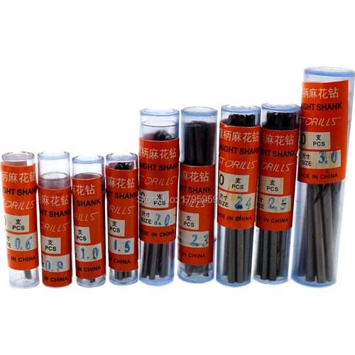 Hss Twist Drill Bits 0.6/0.8/1/1.5/2/2.3/2.4/2.5/3mm Micro Drills Mini Straight Shank Drill Bit for Plastic/Metal/Wood Drilling