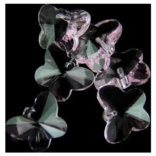 Pink Color Glass Butterfly Octagon Beads 200PCS/Lot 14mm With 1 Hole For Wedding/Home/Doorway/Curtain Decoration