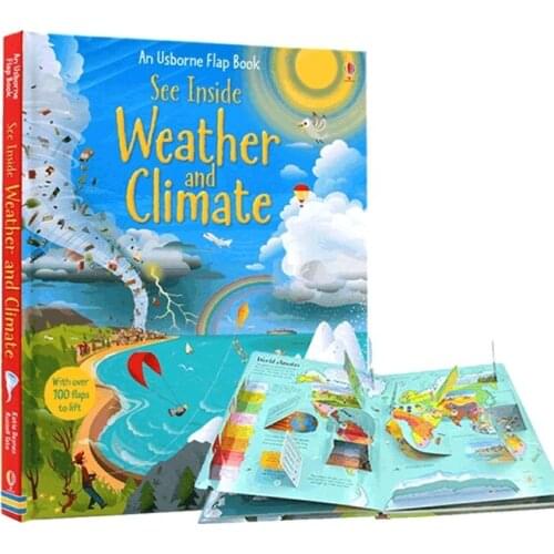 Usborne Britain English Picture Flip Learning Education Books Kids Baby Children See Inside Weather And Climate Over 100 Flaps