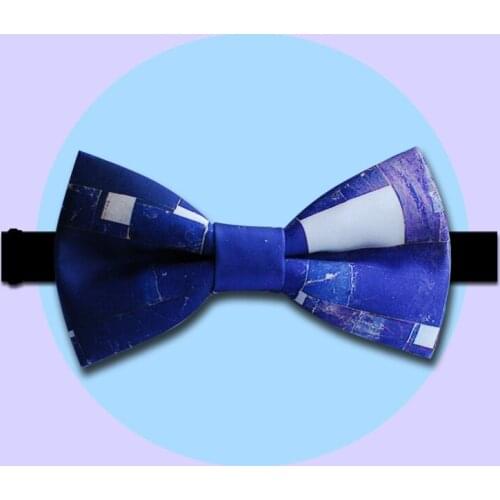 As a gift fashion handmade Retro blue design Creative black bow tie/ party wedding box packing 1pc