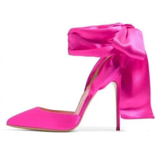 2021 High Heel shoes Women Pointed Party Wedding Shoe Plus Size Heels 11cm Mesh cloth 56