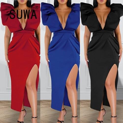 Women V Neck Ruffles Sexy Long Maxi Dress Backless Summer Sexy Elegant Sexy Dress Vestidos