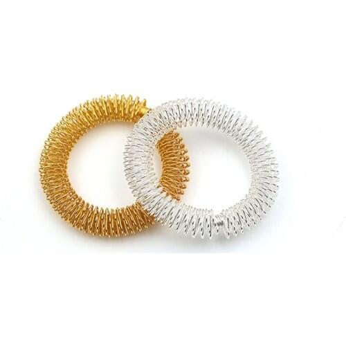 1PC Stretchable Silver Bracelet Massage Acupuncture Supplier Wrist Stainless Steel For Hand Massager Relax Ring