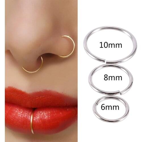 1pc Genenic Surgical Steel Stud Nose Ring For Women Body Clip Hoop Septum Piercing Clip Jewelry Gift