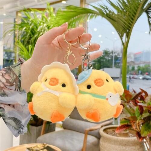 1Pcs Cute Soft Little Yellow Chicken Pendant Plush Toy For Christmas Gifts Mini Stuffed Animal Bag Pendant Keychain Doll 10cm