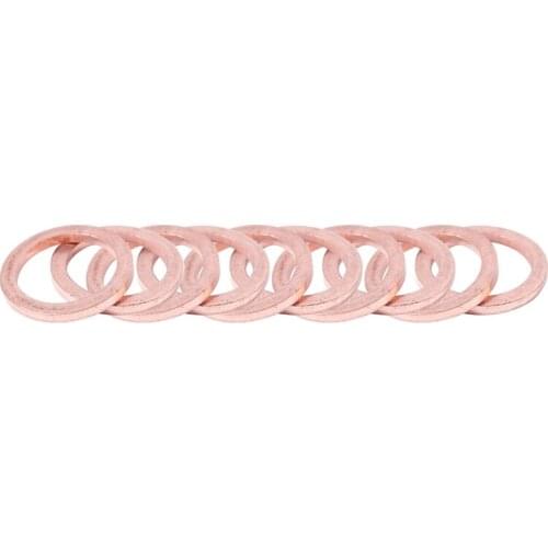 10Pcs 12mm x 17mm x 1.5mm Copper Crush Washer Flat Ring Gasket Fitting