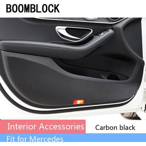 4x Auto Car Door Anti Kick Pad Mat 3D Stickers For Mercedes W205 W213 Benz A C E CLA GLA GLE GLC Class Dust Proof Accessories