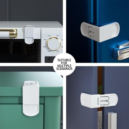 4PCS Drawer Lock For Children Safety Lock Baby Door Safety Buckle Prevent Open Drawer Cabinets Anti Pinch Hand Protect