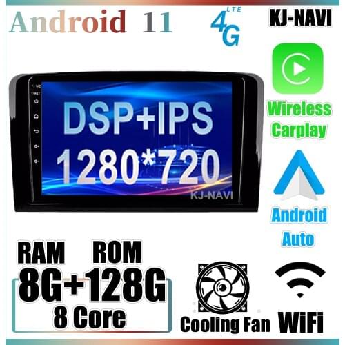 6+128GB Car Multimedia Player GPS Radio Navigation Android 11 For Mercedes-Benz GL ML CLASS W164 X164 Car Player Multimedia BT