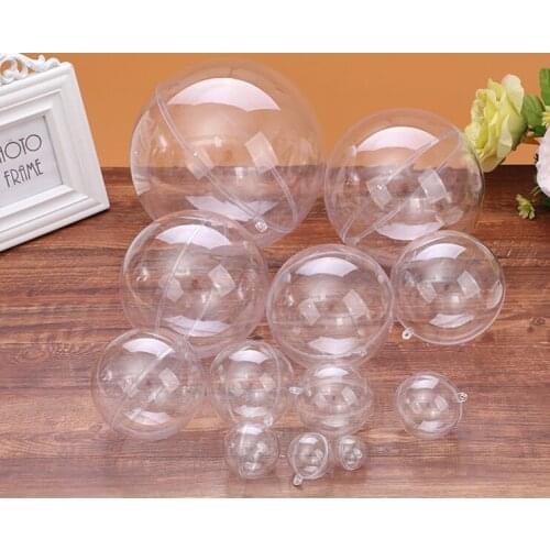 5-10cm Clear Fillable Ball Plastic Baubles Christmas Tree New Hot Fashion Transparent Ornament