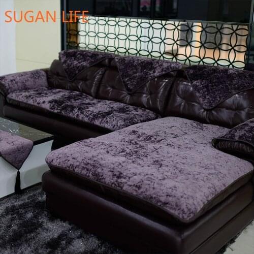 European style purple blue beige velvet sofa cover plush slipcovers furniture couch covers fundas de sofa capa para sofa S-291