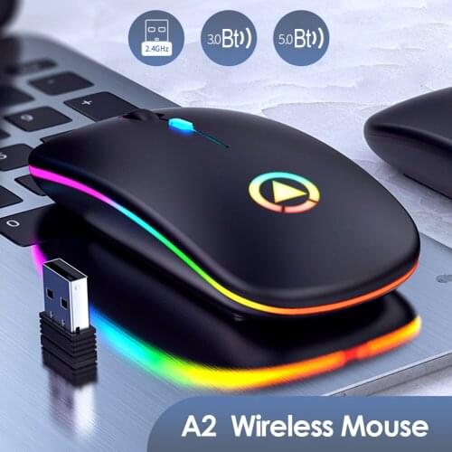 2.4GHz Wireless PC Mouse 3.0 Ergonomics Optical Mice 3 Gears 1600DPI Adjustable Ultra Mini Computer Mouse for Games