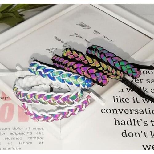 Womens Fashion Little Lion Bracelet Reflective Woven Bracelet Gradient Fluorescent Couple Hand Rope Men Jewelry Chain Gift 2020