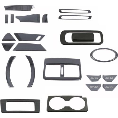 Stainless Steel Black Accessories Interior Door Handle Bowl Water Cup Decoraiton Cover Trim For Mazda CX30 CX-30 2020 2021