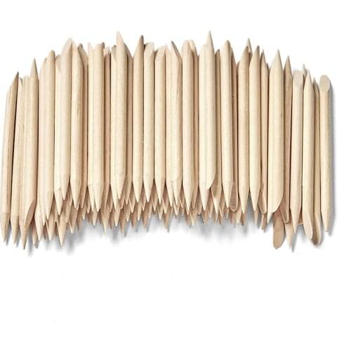 Nail Wood Cuticle Pusher Double End Nail Art Wood Stick Cuticle Pusher Remover Pedicure Manicure Tool 100/50/20/10pcs Set