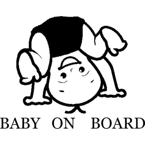 BABY ON BOARD Car Sticker Vinyl Lovely Boy Decal Black/Silver 15CM*11.5CM T-00178