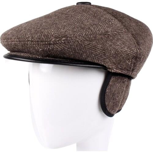 Difanni 2017 New Winter Beret Hats for Men Retro Cap Dad Hat British Retro Men Flat Cap