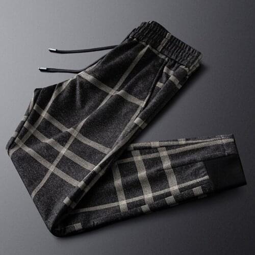 DIYLIVE Men's Checked Trousers