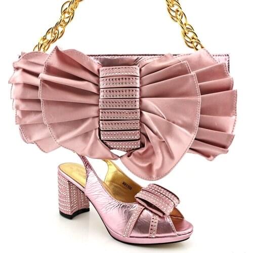 Doershow beautiful African Wedding Shoes and Bag Set Italian Shoes with Matching Bags Nigerian Women party! SYD1-3