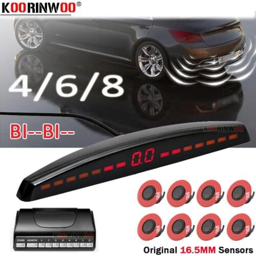 Koorinwoo Original Circle 16.5MM Parking Sensor Safety Color LCD Monitor Black White Security Buzzer System Blind Spot Detection