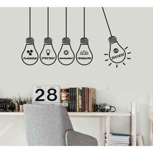 Creative Office Idea Strategy Management Wall Sticker Success Lamp Vinyl Wall Decals Home Decor Room Decoration Window Art Mural