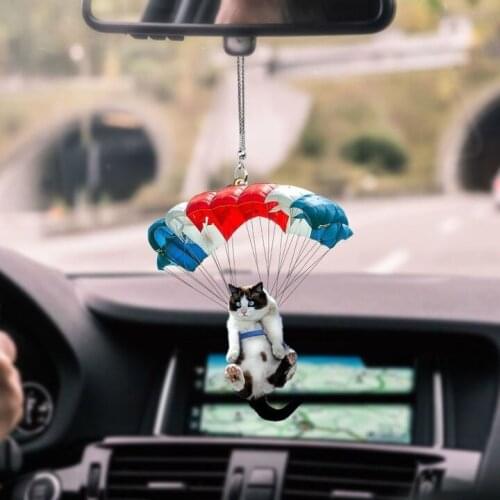 Creative Cute Flying Cat Pet Dog Hanging Ornament Balloon With Colorful Balloon Car Interior Decor Home Decoration Car Pendant