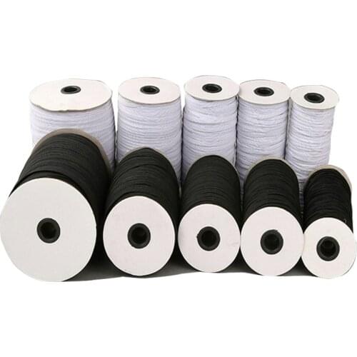 3mm 5mm 6mm 8mm 10mm 12mm Elastic Band For Mask Black White Sewing Rubber Band Ribbon Spandex Trim Lace Garment Sewing Accessory
