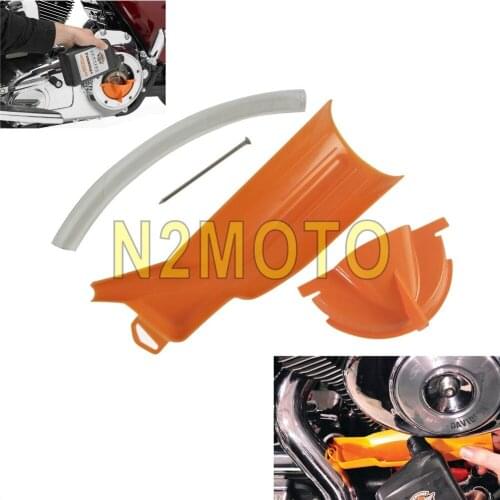 Oil Filter Funnel Drip-Free Oil Catcher Drain Oil Funnel Primary Oil Fill Funnel for Harley Softail Dyna Touring Sportster 99-17