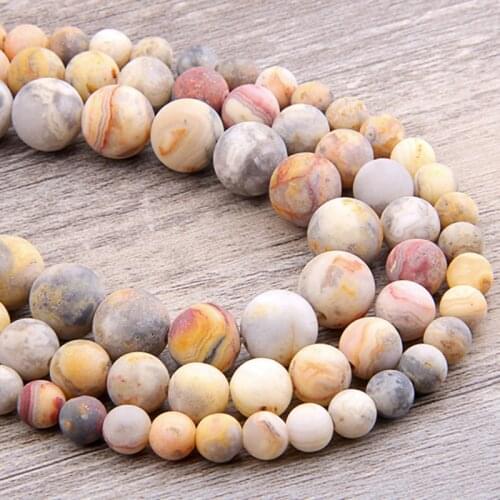 6 8 10 mm Matte Crazy lace Agates beads Gem Stone spacer loose Beads For jewelry Making handmade Bracelet Necklace diy wholesale