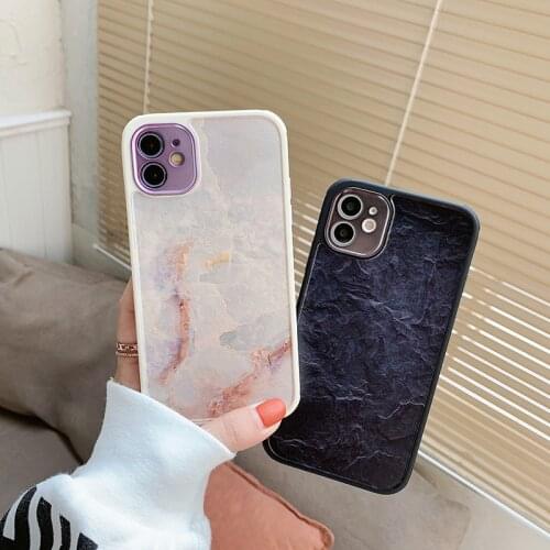 Fashion Vintage Marble Soft Phone Case For iphone 11 12 Pro MAX Mini X XR XS MAX SE 2020 7 8 Plus Shockproof Back Cover Funda