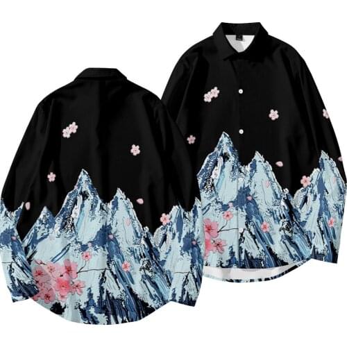 Men Black Floral Print Shirts Casual Long Sleeve Blouse Male Button Turn-down Collar Tops Shirts Plus Size XXS-6XL