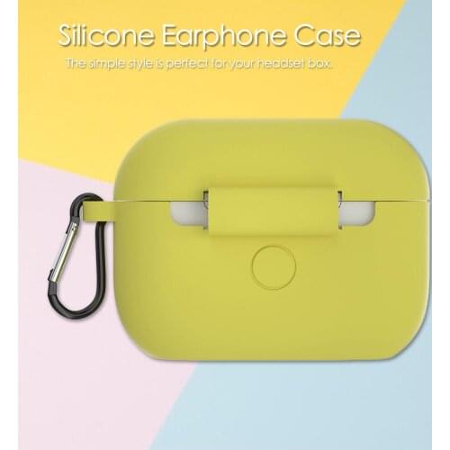 Soft Silicone Earphone Case Protective Cover with Carabiner for Apple Airpods Pro Lightness Portability Convenient Carrier