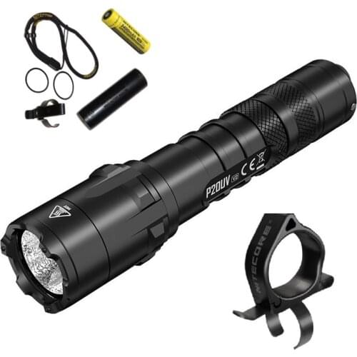 Nitecore P20UV V2 320mW UV Tactical Flashlight CREE XP-L2 V6 1000 LM LED Rechargeable Light by 18650 Battery for Hunting Camping