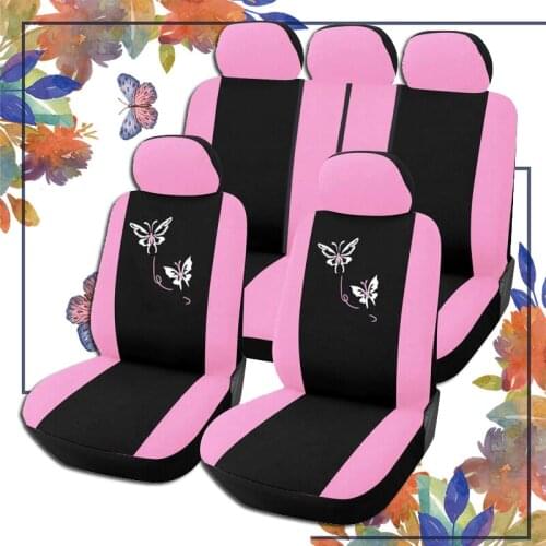 AUTOYOUTH New Pink Women Car Seat Covers Butterfly Embroidery Car Styling Automobiles For ford-Explorer for ford-fiesta for KIA