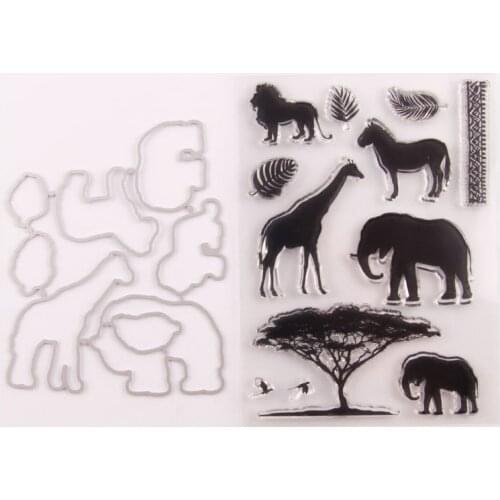 Grassland Animals 2021 New Seal Stamp with Cutting Dies Stencil DIY Scrapbooking Embossing Photo