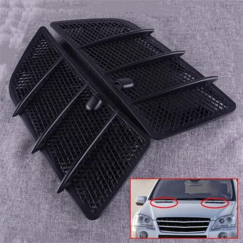DWCX 1Pair Right & Left Bonnet Hood Air Vent Grille Mesh w/ Washer Nozzle Cover fit for Mercedes W164 ML350 ML550 2008-2010 2011