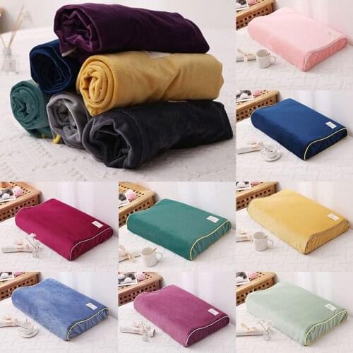 School Season Crystal Velvet Latex Pillowcase Solid Color Plush Soft Bed Cushion Cover Child Adult Memory Pillows Case