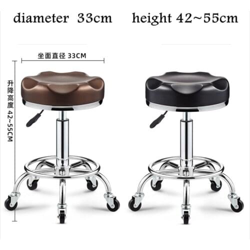 Modern Brief Bar Chair Salon Beauty Stool BarberShop Hairdressing Stool Rotating Lifting Round Nail Stool Explosion-proof Pulley