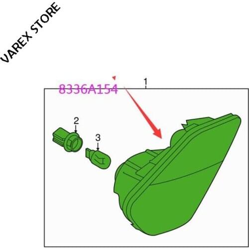 Rear bumper light for Mitsubishi Outlander OEM:8336A154