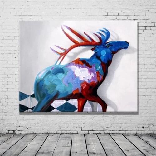 Textured Colorful Animal Picture Wall Art Canvas Painting Handmade Modern Abstract Oil Painting on Canvas Gift For Living Room