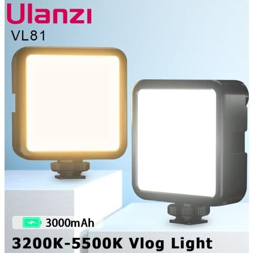 Ulanzi VIJIM VL81 3200k-5600K 850LM 6.5W Dimmable Mini LED Video Light Smartphone SLR Camera Rechargable Vlog Fill Light