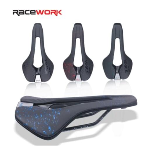 RACEWORK Bike Saddle Training Grade Man Road TT Triathlon Light MTB Bicycle Cushion Open Mountain Bike Seat